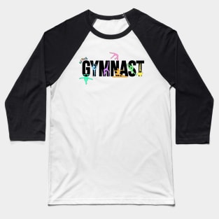 Gymnast Silhouette Art - Art Nastix - Multicolor Baseball T-Shirt